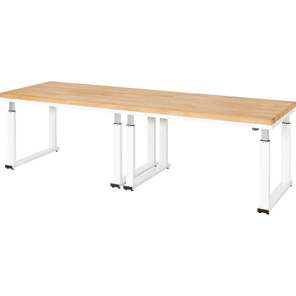 Elektrisch höhenverstellbarer Arbeitstisch, Breite 300 cm, Tiefe 90 cm, Höhe 114 cm,  Schublade(n), Platte: Buche-Riegel