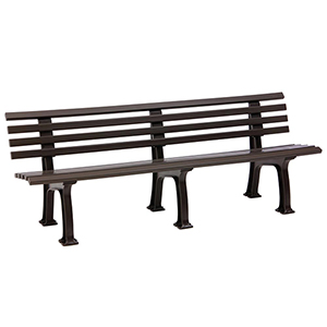Parkbank aus Kunststoff - Breite: 200 cm - Farbe: braun