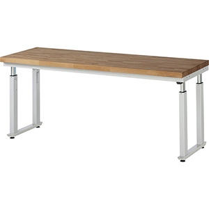 Elektrisch höhenverstellbarer Arbeitstisch, Breite 200 cm, Tiefe 70 cm, Höhe 114 cm,  Schublade(n), Platte: Buche-Riegel