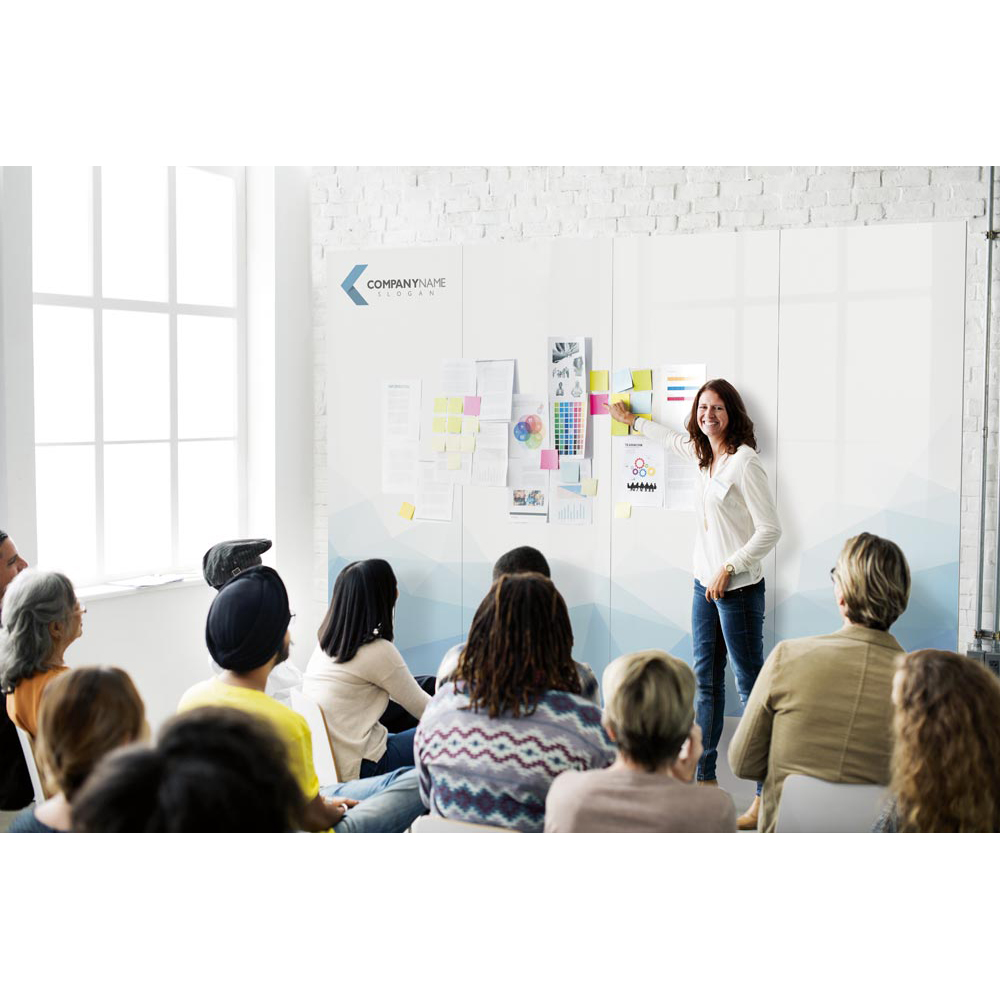 Whiteboard, Magnettafel, Stellwand, Projektionswand, BxH 980x1980 mm, rahmenlos,erweiterbar