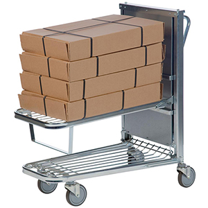 Einkaufswagen verzinkt, 2 Gitterböden, oberer Boden federnd gelagert, BxTxH 960x525x1030 mm, Traglast 300 kg