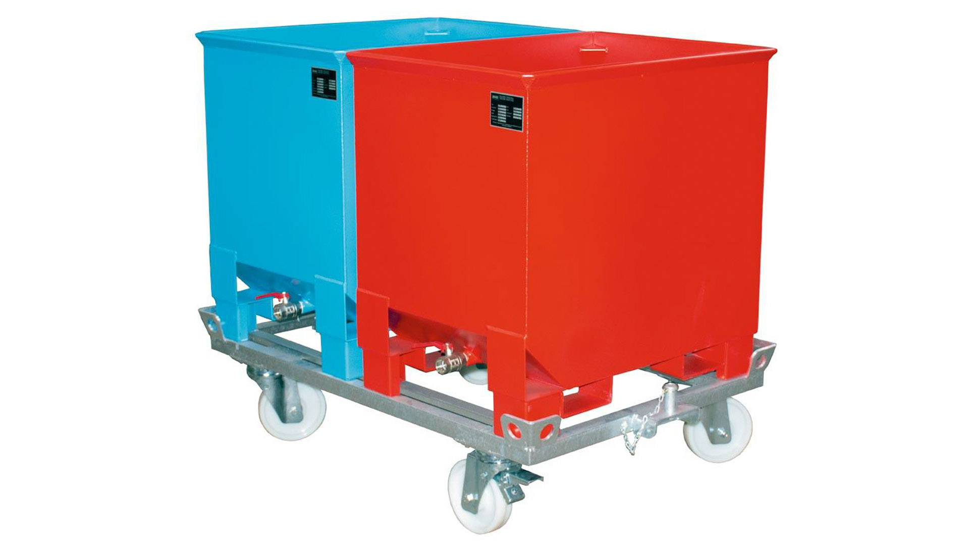 Stapelbehälter, Spänebehälter - 3-fach stapelbar - Volumen 300 l - Traglast 500 kg - 800 x 840 x 620 mm (HxBxT) - gelborange