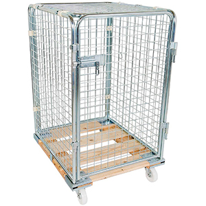Rollbox mit Drahtgitterwänden