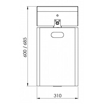 Abfallbehälter rechteckig, mit Haube - Wand- oder Pfostenbefestigung - mit Ascher - 40 l - gelborange/verzinkt