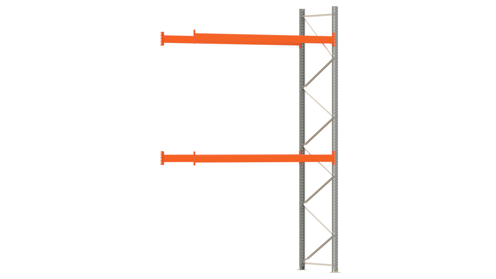 Palettenregal ARTUS - Anbaufeld - Breite 278,5 cm - Höhe 450 cm - Tiefe 110 cm - 2 Träger Ebenen