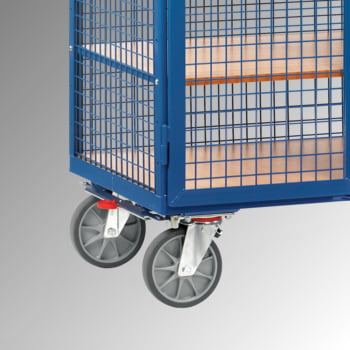 Fetra - Etagen-Kastenwagen - Tragkraft 750 kg - 780 x 1.200 mm (BxT) - Drahtgitter - 2 Türen - Treibriegelverschluss - brillantblau