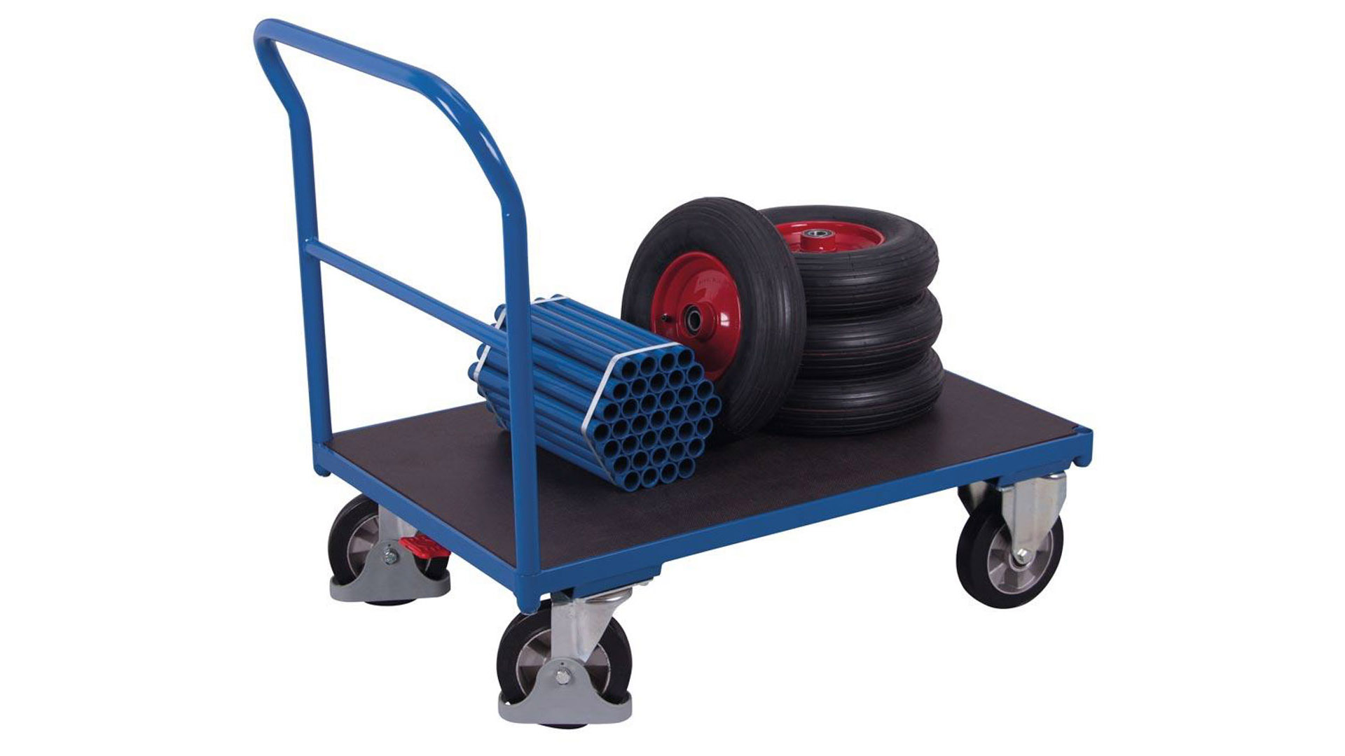 Schwerlast-Transportwagen, Schiebebügelwagen - Tragkraft 1.000 kg - Ladefläche 800 x 1.225 mm (BxT) - Stahl