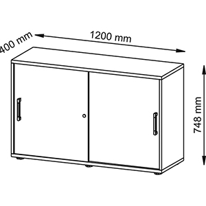Aktenschrank mit Schiebetüren, Büroschrank