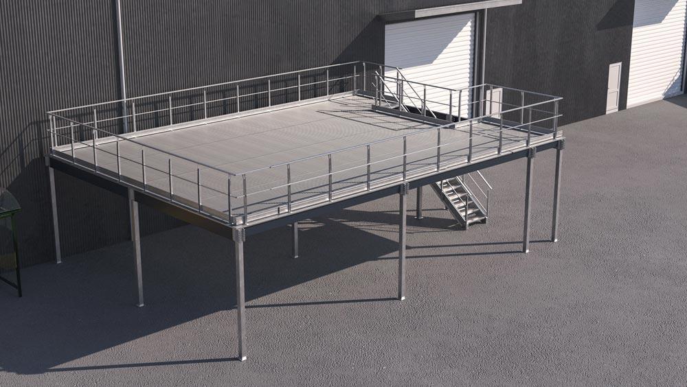 Lagerbühne für den Innen-und Außenbereich, Traglast 500 kg/qm