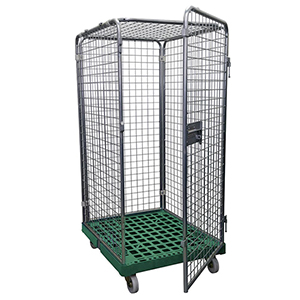 Rollbox mit Drahtgitterwänden