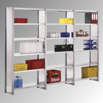 Fachbodenregal BERT - Breite: 128,5 cm - Tiefe: 40 cm - Höhe: 250 cm - 6 Böden - Anbauregal