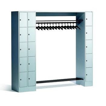 Garderobe, Garderobenanlage, Breite 210 cm, Höhe 195 cm, Tiefe 48 cm, 15 Fächer
