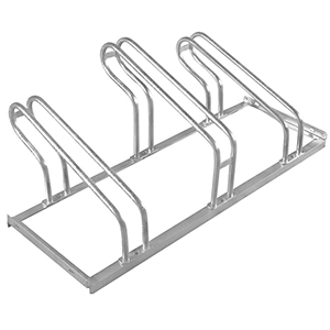 Fahrradständer, Stahl verzinkt, einseitig, 3er-Stand, Radabst. 350 mm, Gesamtl. 1050 mm