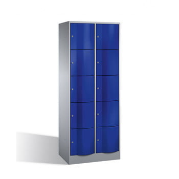 Schließfachschrank, Breite 77 cm, Höhe 195 cm, Tiefe 54 cm, 10 Fächer