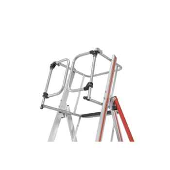 Plattformleiter - Leiterlänge 2.060 mm - höhenverstellbar - Plattform mit Geländer - mit Ablageschale - Aluleiter