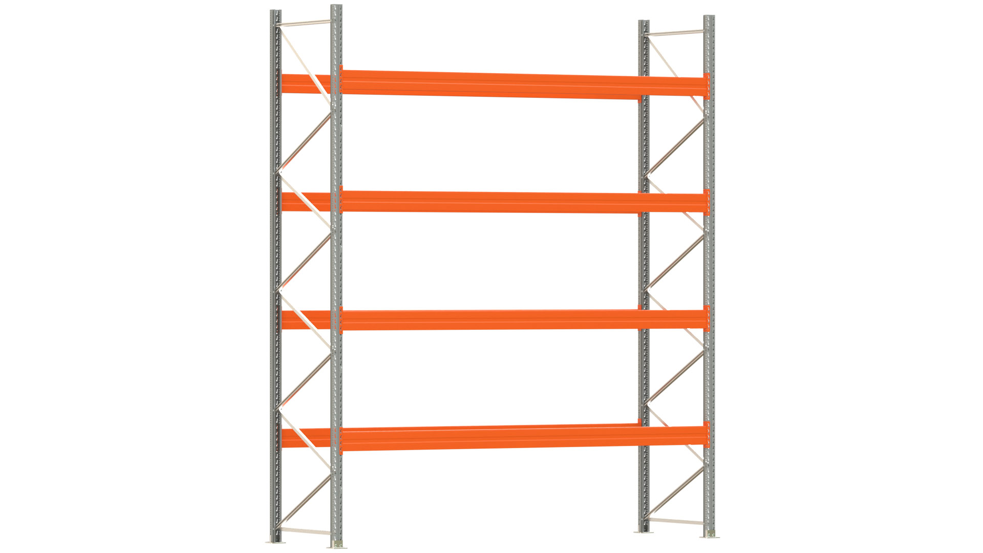 Palettenregal ARTUS - Breite 377 cm - Höhe 450 cm - Tiefe 110 cm - Fachlast 2400 kg - 20 Palettenstellplätze