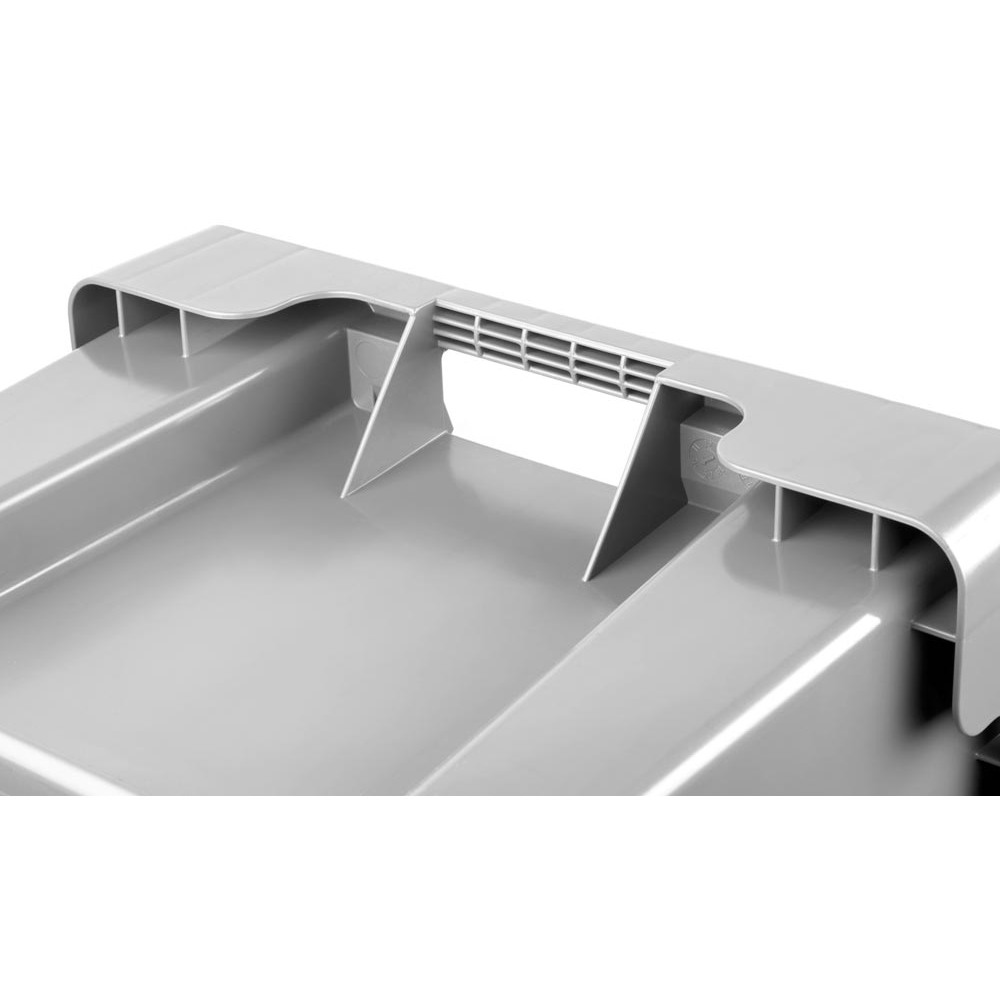 Drehstapelbehälter, grau,BxTxH 600x400x200 mm,  VE 2 Stück, Volumen 32 L, durchbrochen