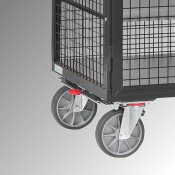 Fetra - Etagen-Kastenwagen - Tragkraft 750 kg - 780 x 1.200 mm (BxT) - Drahtgitter - 2 Türen - Treibriegelverschluss - anthrazitgrau