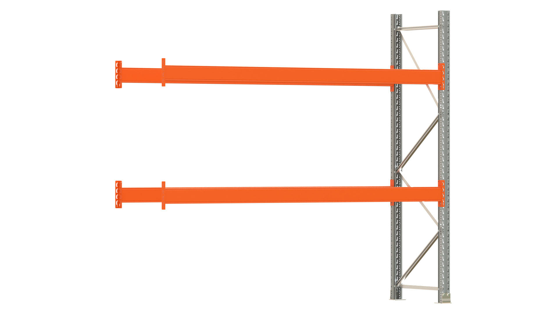 Palettenregal ARTUS - Anbaufeld - Breite 278,5 cm - Höhe 250 cm - Tiefe 80 cm - 2 Träger Ebenen