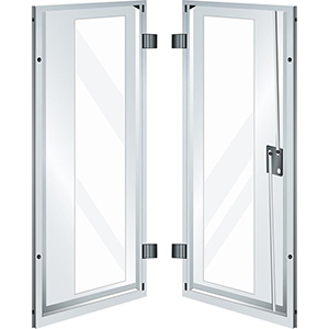 Sichtfensterflügeltüren für Aufsatzschrankgehäuse BxH 1023x1000 mm