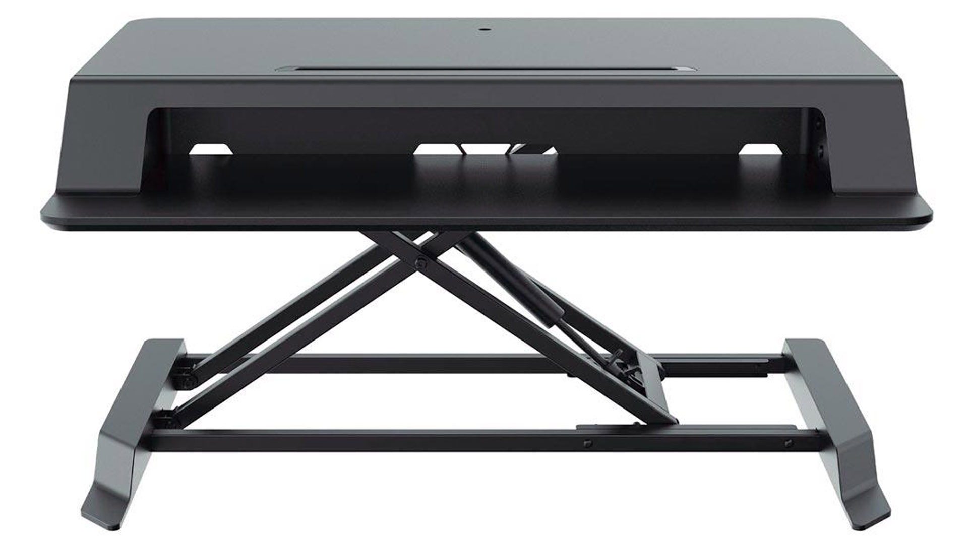 Sitz-Steh Workstation, 2 Monitore,schwarz, BxTxH 800x111x610mm