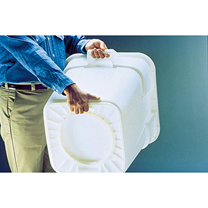 Eckige Tonne, PE, Volumen 106 l LxBxH 546x546x572 mm, Farbe grau