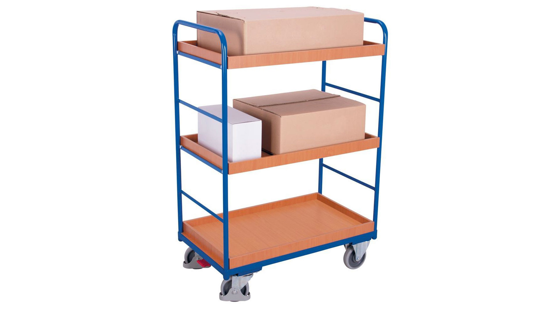 Etagenwagen mit 3 Kästen - Traglast 250 kg - 1.530 x 600 x 1.060 mm (HxBxT)