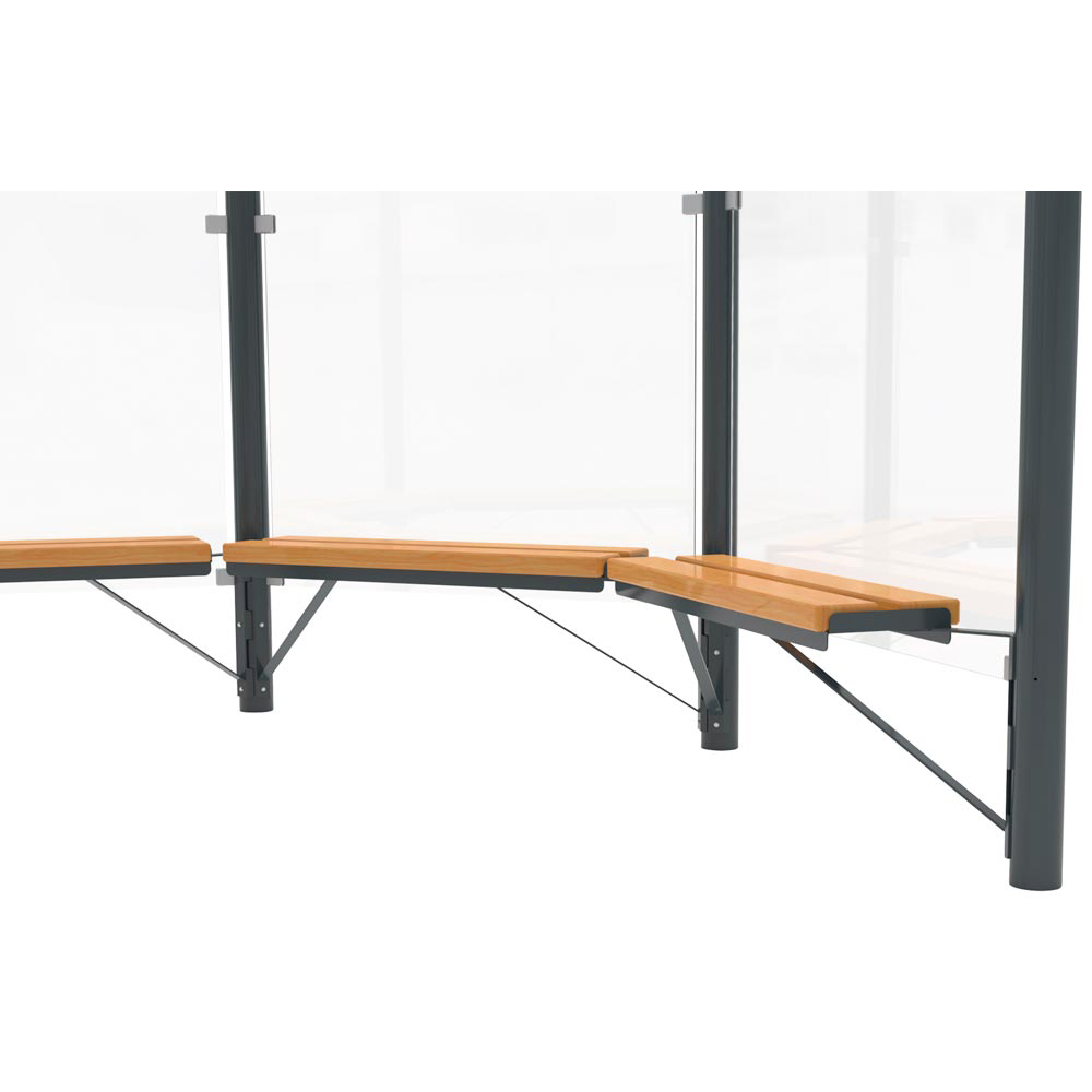 Holz-Sitzbank, für Raucherunterstand