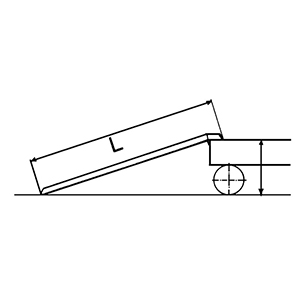 Alu-Verladeschienen, für luftbereifte Fahrzeuge, ohne Schutzrand, Traglast 750 kg/Paar, LxB 3960x305 mm, Preis je Paar
