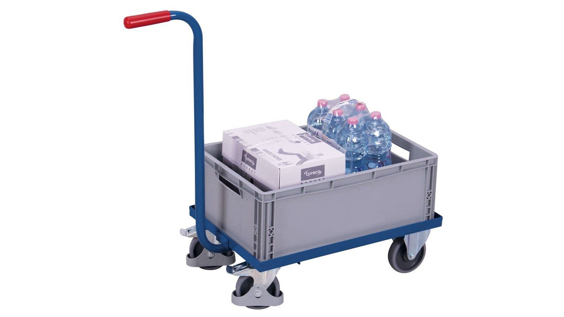 Griffroller, Möbelroller- Traglast 250 kg - Ladefläche 415 x 615 mm (BxT) - mit Kunststoffkasten