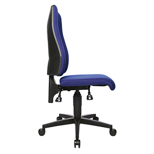 Bürostuhl, Schreibtischstuhl, Drehstuhl, Sitz-BxTxH 480x480x420-550 mm, Lehnenh. 580 mm, Permanentk., Flachsitz, royalblau