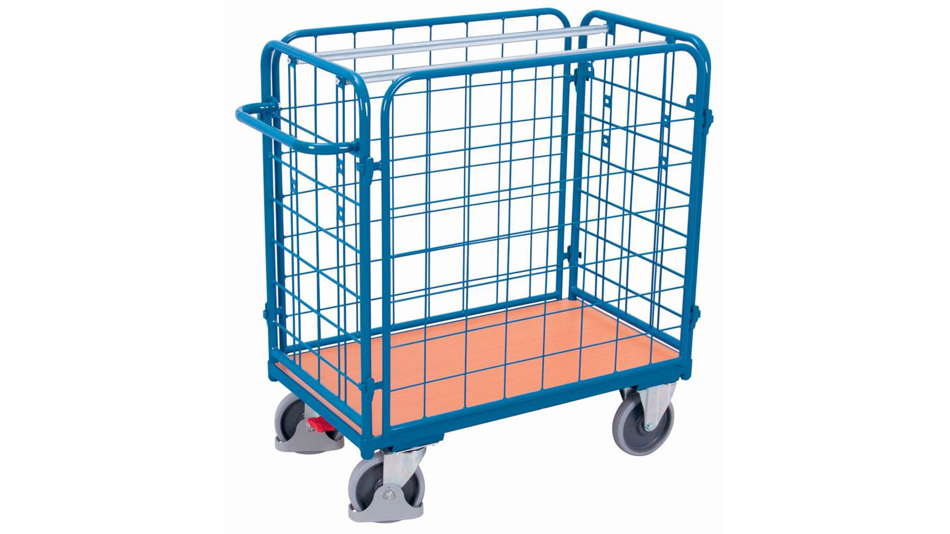 Paketwagen - 4 Wände - Traglast 400 kg - Höhe 1.180 mm - Ladefläche 500 x 850 mm (BxT) - enzianblau