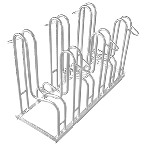 Fahrradständer - Standparker, Stahl verzinkt, zweiseitige Radeinstellung, Radabstand 390 mm, Hoch-/Tiefstellung, 2er Stand, Länge 1170 mm