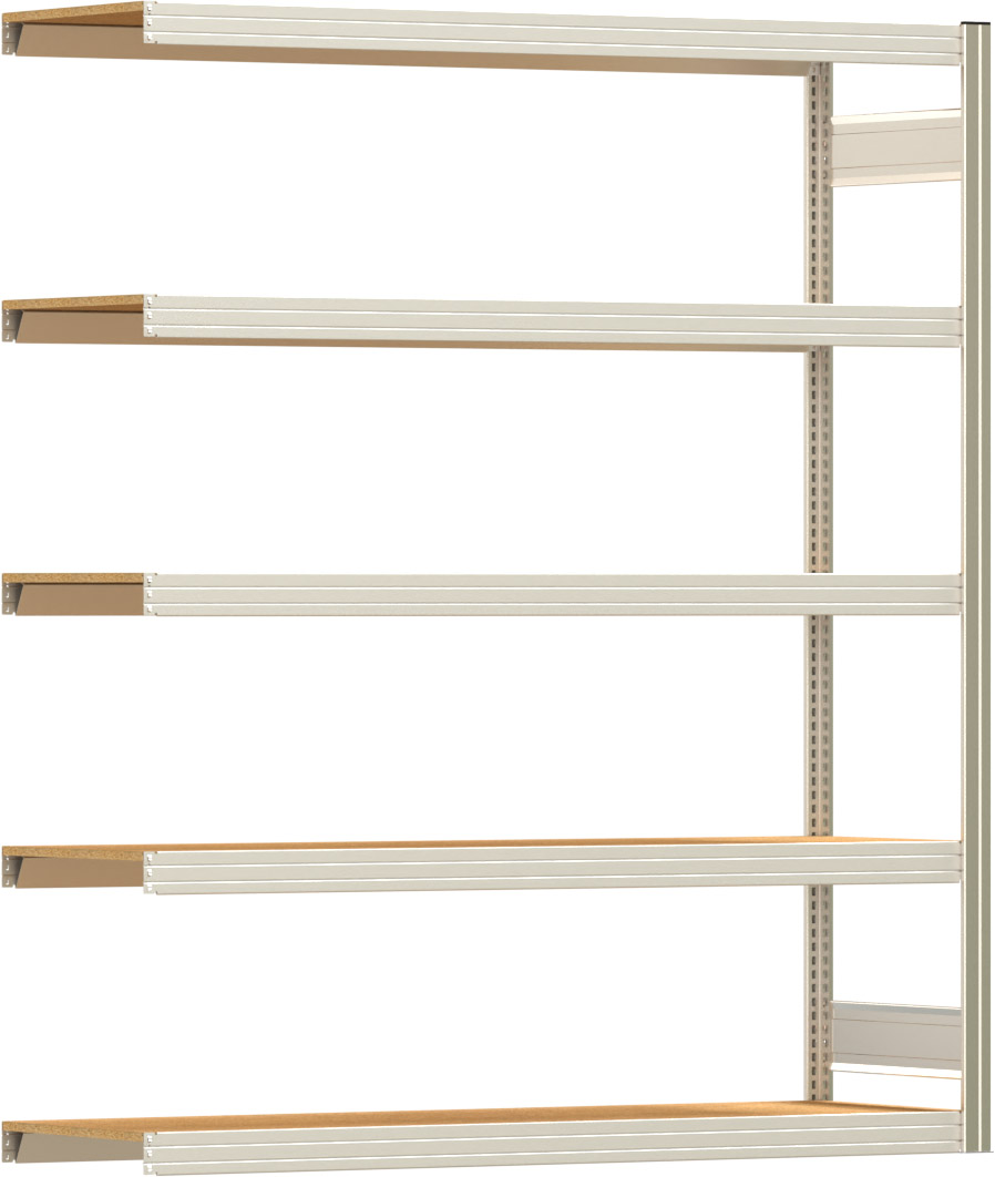 Fachbodenregal BERT - Breite: 169,5 cm - Tiefe: 50 cm - Höhe: 200 cm - 5 Böden - Anbauregal
