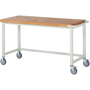 Fahrbare Werkbank, Breite 150 cm, Tiefe 70 cm, Höhe 88 cm, Platte: Buche-Riegel