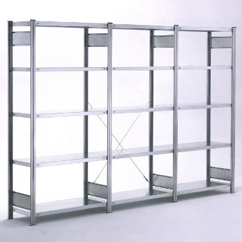 Fachbodenregal BERT - Breite: 87,5 cm - Tiefe: 50 cm - Höhe: 200 cm - 5 Böden - Grundregal