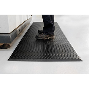 Arbeitplatzmatte aus SBR/NBR-Gummi, BxT 700x800 mm, Stärke 12,5 mm, R9, schwarz