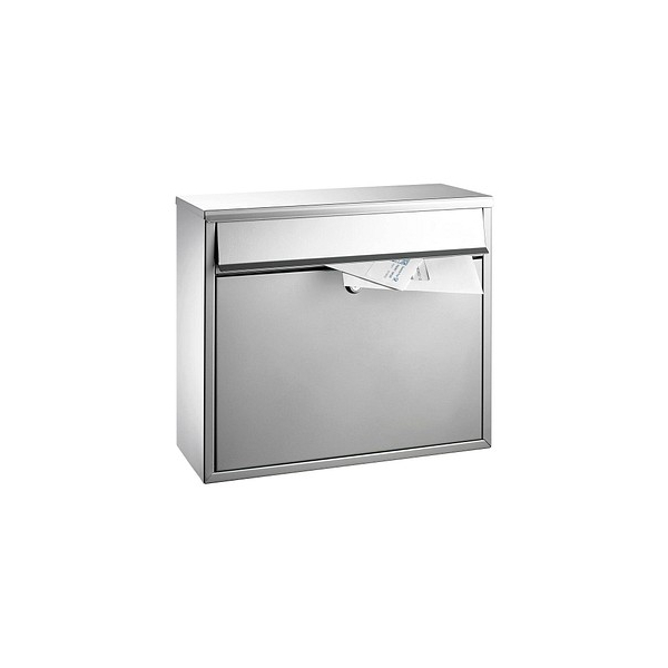 Briefkasten, silberfarben, BxTxH 360x150x310 mm