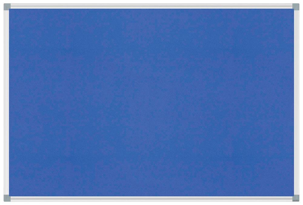 Pinnwand - Pinboard, Textil blau, BxH 900x600 mm, Alurahmen
