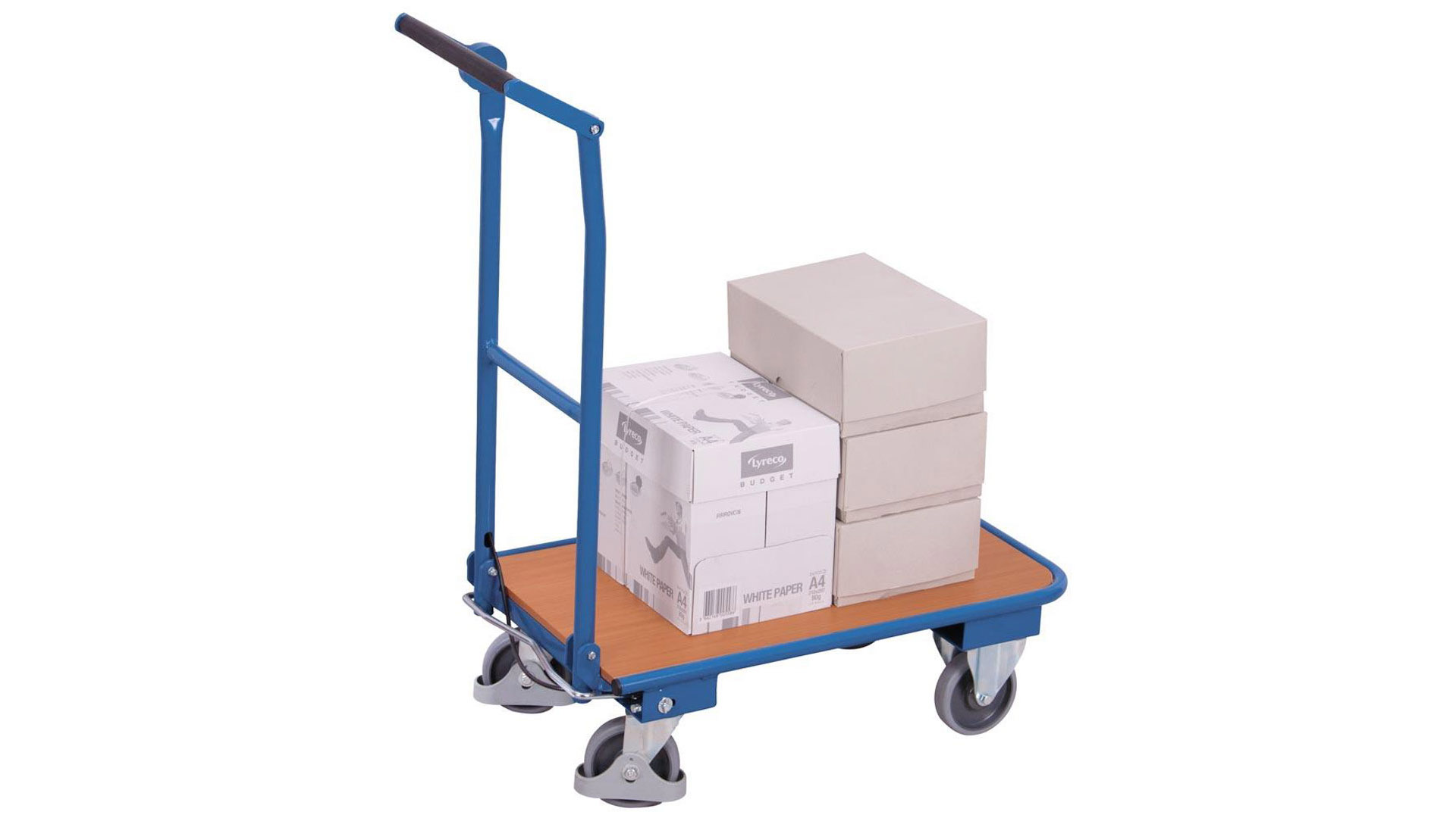 Klappwagen mit Totmannbremse, 1 Bügel, Ladefläche LxB 720x450 mm, Außenmaße BxTxH 845x450x940 mm, Traglast 150 kg