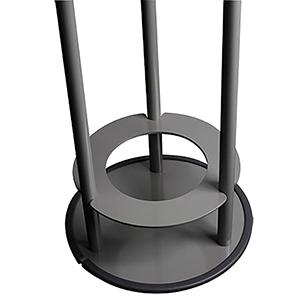 Raucherstehtisch, geschlossene Tischplatte, Durchm.xH 675x1130 mm, Stahlblech pulverbeschichtet ähnlich RAL 9007