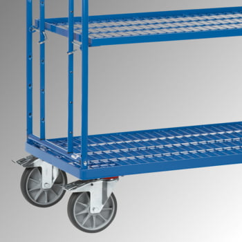 Fetra - Etagenwagen m. Schrägböden - Tragkraft 500 kg - 1.800 x 1.430 x 620 mm (HxBxT) - 4 Drahtgitter-Böden