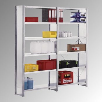 Fachbodenregal BERT - Breite: 128,5 cm - Tiefe: 40 cm - Höhe: 250 cm - 6 Böden - Anbauregal