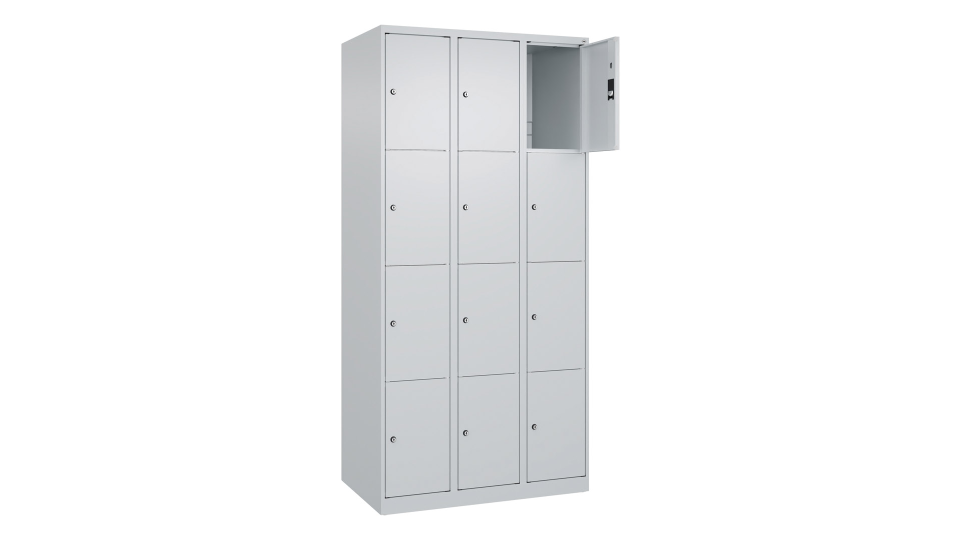 Fächerschrank, Breite 90 cm, Höhe 185 cm, Tiefe 50 cm, 12 Fächer