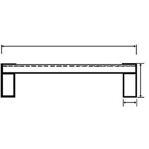 Alu-Verladeschienen, für luftbereifte Fahrzeuge, ohne Schutzrand, Traglast 750 kg/Paar, LxB 3960x305 mm, Preis je Paar