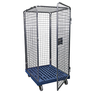 Rollbox mit Drahtgitterwänden