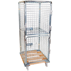Rollbox mit Drahtgitterwänden