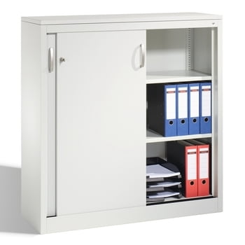 Aktenschrank mit Schiebetüren, Büroschrank, Stahlschrank