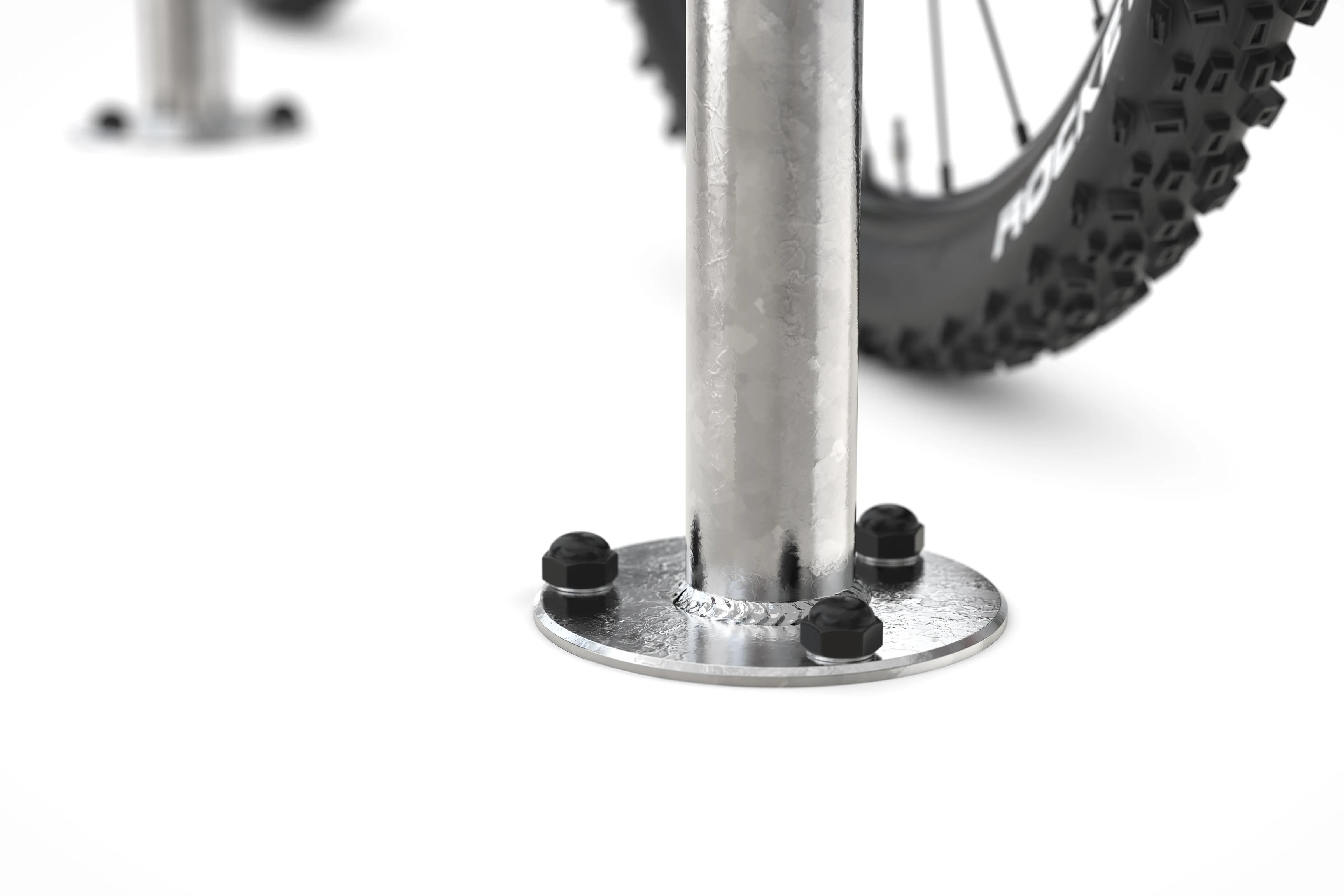 Fahrradbügel, Anlehnbügel aus verzinktem Stahlrohr 48 mm, LxH 750x800 mm, zum Aufdübeln