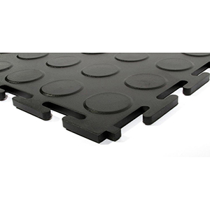 Arbeitsplatzmatte, PVC-Fliesen, Befahrbar, BxT 500x500 mm, Stärke 7 mm, gelb, VE 8 Stück